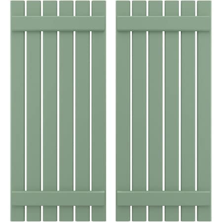 Americraft 6-Board (2 Batten) Exterior Real Wood Spaced Board-n-Batten Shutters, ARW101SB623X70TGH